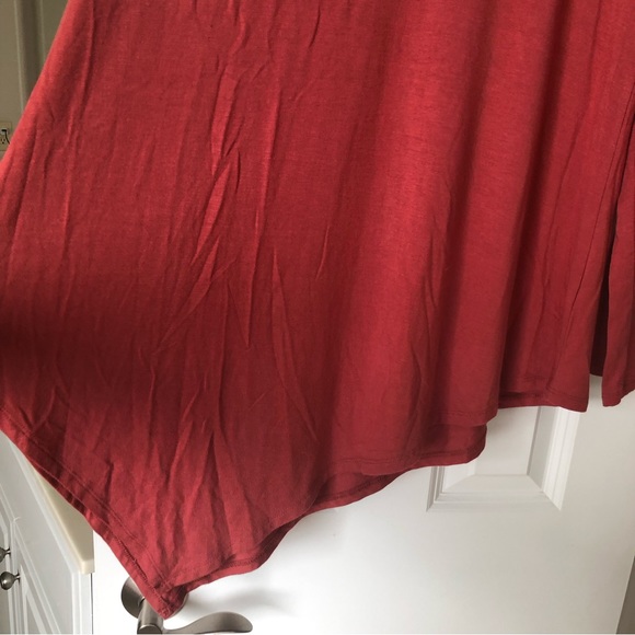 NWT Joan Vass Size L Rust Asymmetrical Tunic Top - Picture 6 of 9